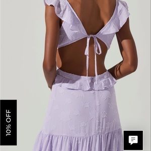 ASTR CUT OUT FLUTTER MAXI DRESS- Lilac, Size Small